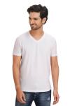 White Half Sleeves V Neck T-Shirt For Men 