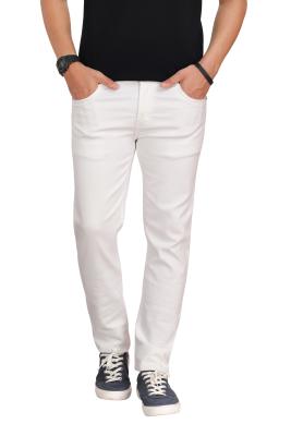 White Basic Denim Jeans For Men