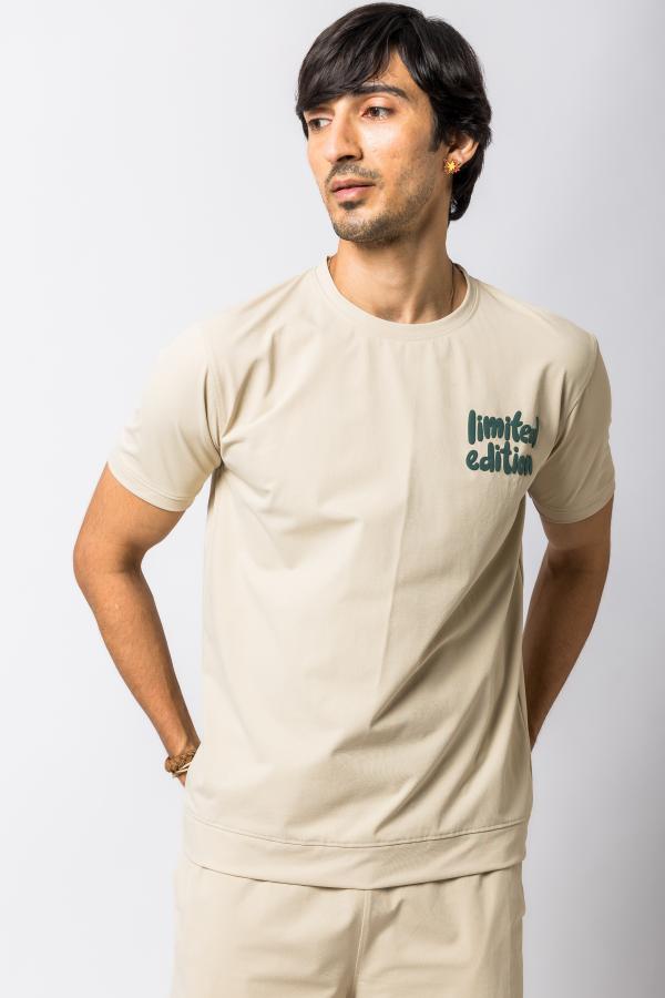 Fawn Half Sleeves T-Shirt and Shorts Co-Ord Set for Men