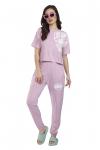 Lavender Short Sleeves & Long Tracksuit Co-Ord Set For Women 